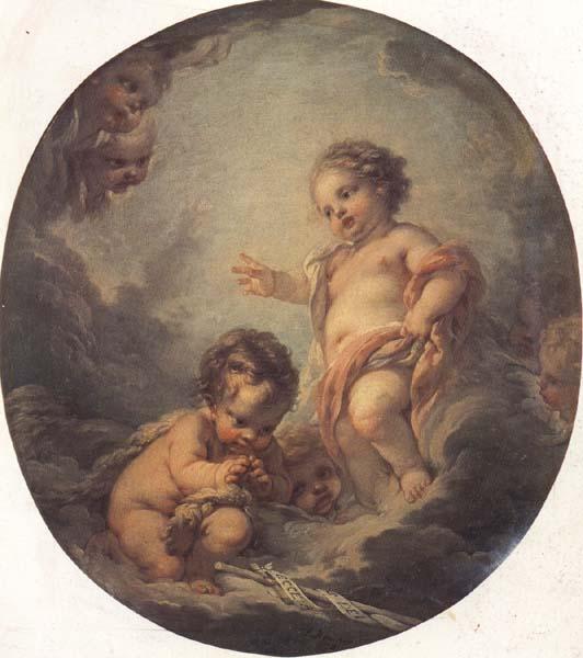 Francois Boucher The Baby Jesus and the Infant St.John Germany oil painting art